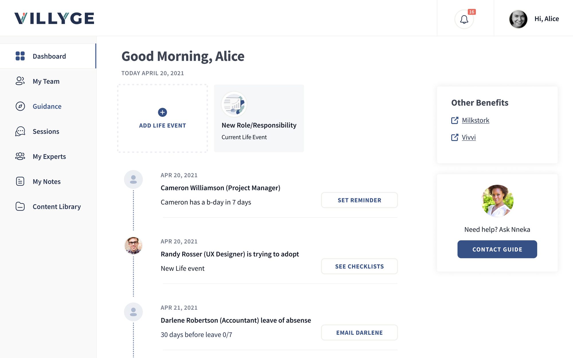 Manager dashboard
